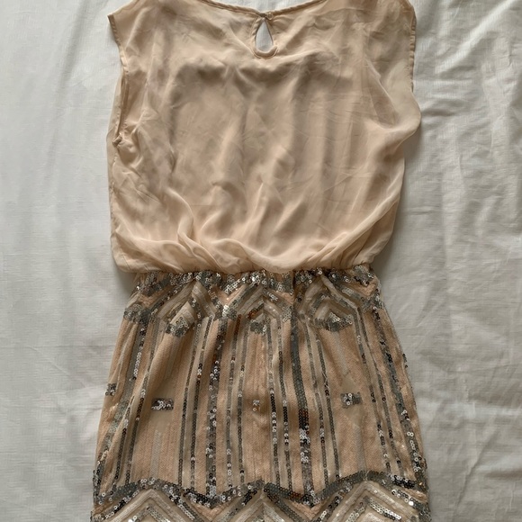 NWOT - Cream Mini Dress with Sequins - Picture 4 of 5